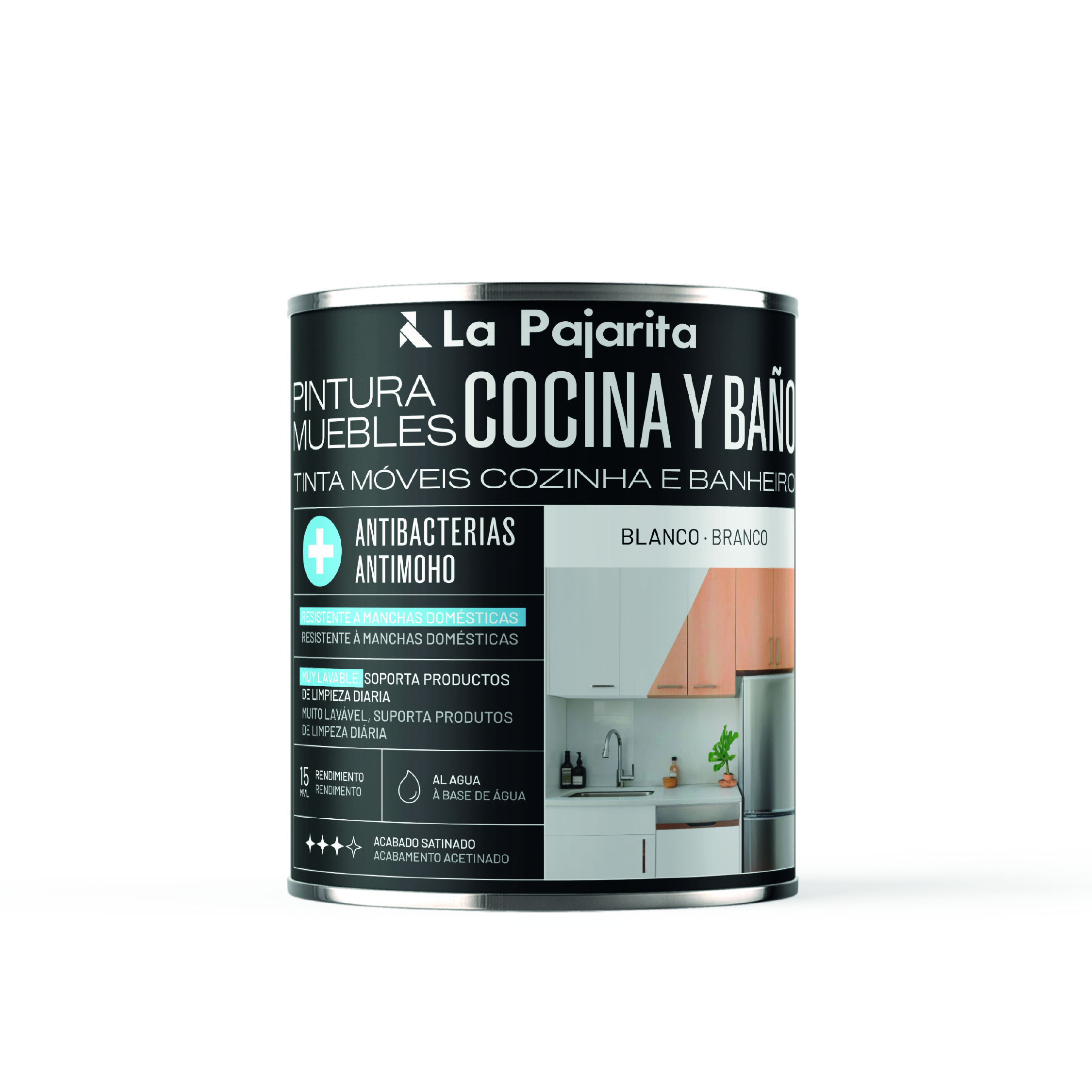 PINTURA  MUEBLES COCINA Y BAÑO BLANCO 750ML